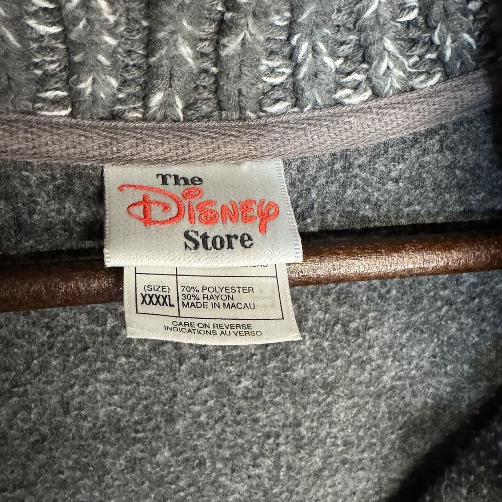 Vtg Disney Store Sweatshirt Winnie the Pooh Fleece 4XL Women 1/4zip Gray Y2K 90s - Picture 6 of 8